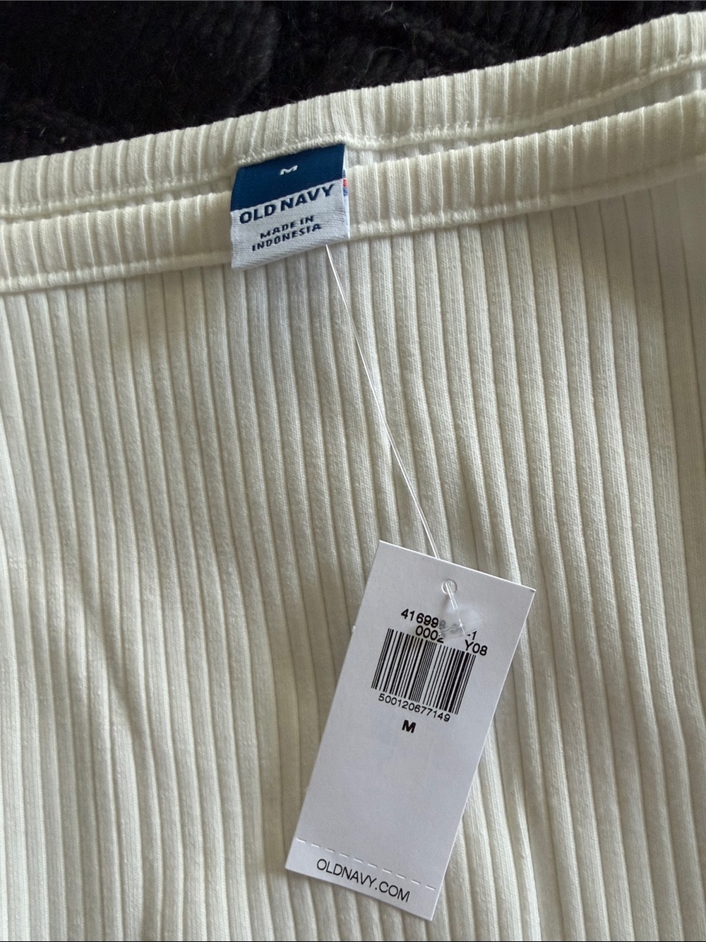 Old Navy Ribbed Cream Tank Top - Womens Sleeveless Knit Medium NWT - Picture 2 of 2